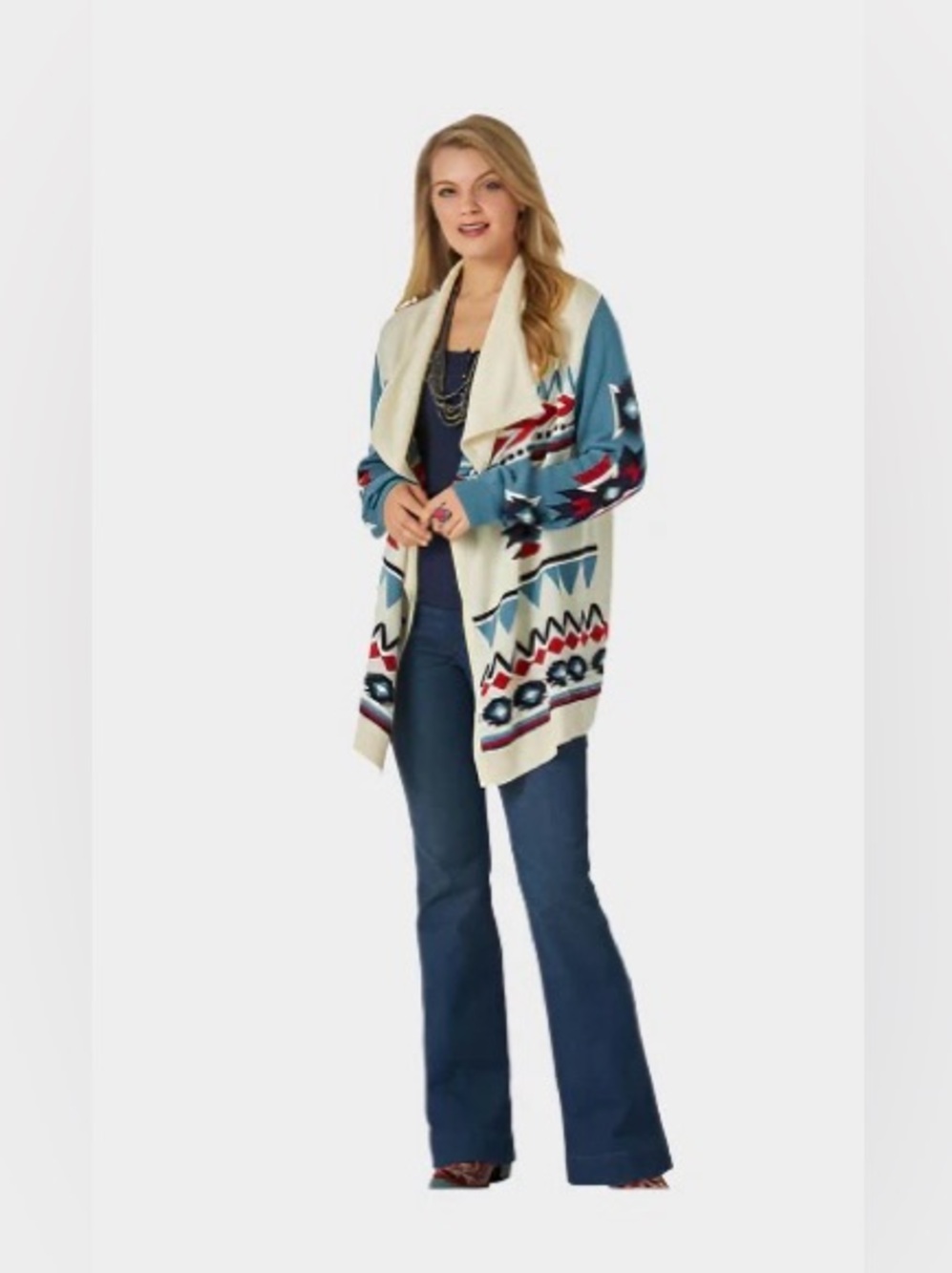 Wrangler Women's Aztec O Draped Cardigan Size Medium NWT